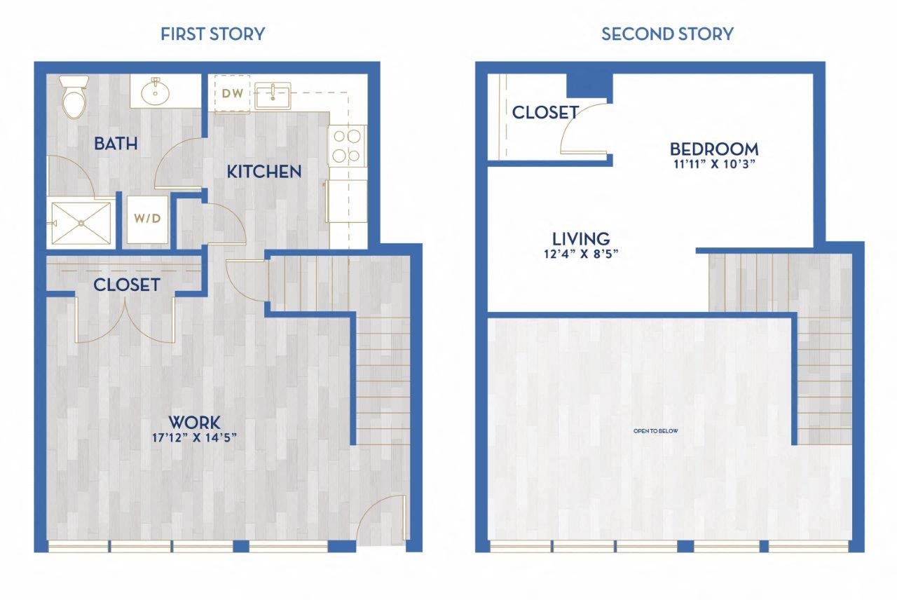 LWC - Live Work Unit - One Bed, One Bath floor plan